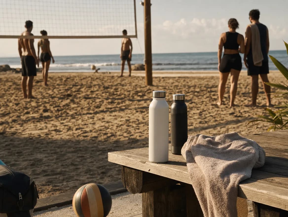 A volleyball club community gathering at a beach court